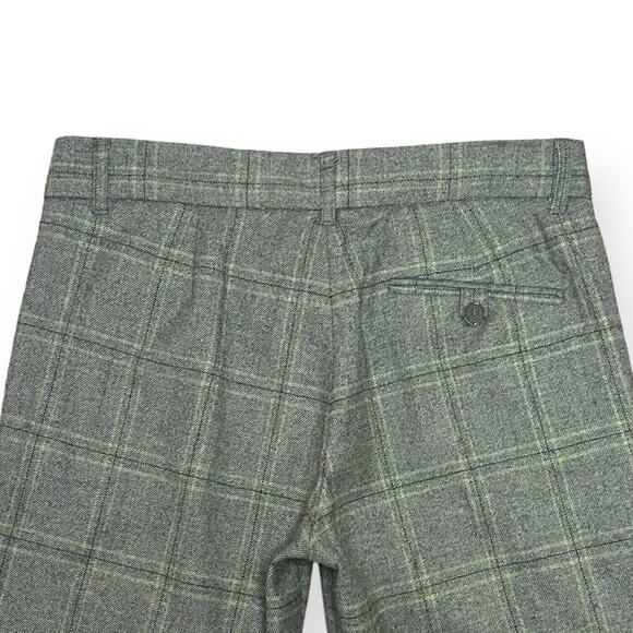 FRENCH CONNECTION Wool Wide Leg Plaid Pants Trousers Brown Key Lime Career 6 - Picture 5 of 11